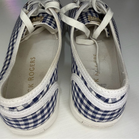 Jack Rogers Blue Ava Gingham Lace Up Sneakers Women’s Size 10 - Picture 4 of 5